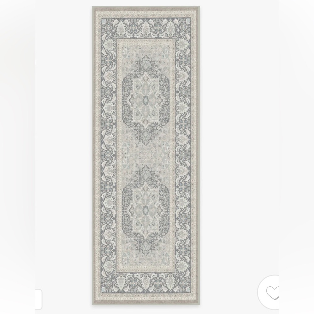 Ruggable Hendesi Heriz Abalone Flatwoven Elegant Gray and Cream Runner Rug